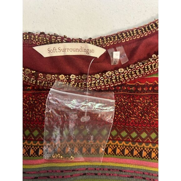 Soft Surroundings Gypset Beaded Layered Kimono Tunic Top S/M NWOT - Picture 7 of 7